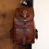Large Leather Messenger Backpack Bag with Top Handle