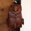 Large Leather Messenger Backpack Bag with Top Handle