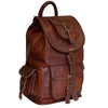 Genuine Full Grain Brown Leather Large Backpack Bag with Adjustable Shoulder Strap
